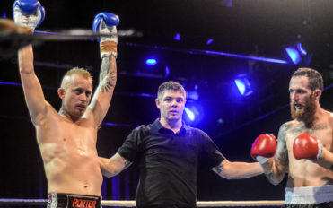Boxer raising hands