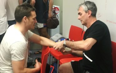 Wrapping hands for kickboxing and boxing competition in Brisbane.